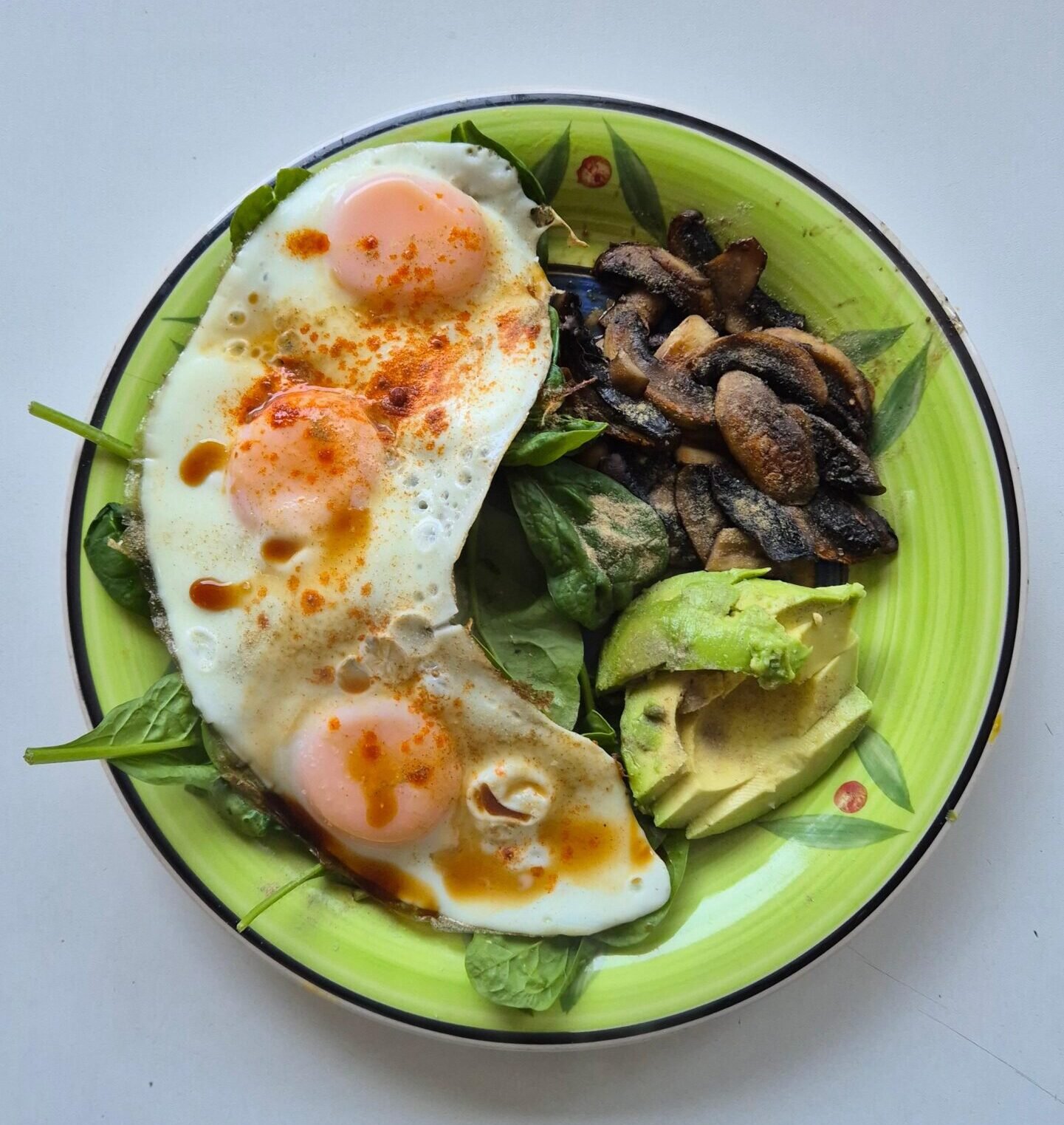A healthy balanced breakfast with protein, fat and fiber